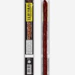 Glenwood Teriyaki meat stick, single 40 g pack showing front and back wrappers.