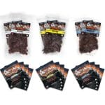 Glenwood classic beef jerky variety pack with Original, Teriyaki, and Smoke Pit bags and snack packs.