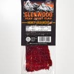 Glenwood Honey Habanero Beef Jerky Slab, 1.6 oz package with visible slab and nutrition label.