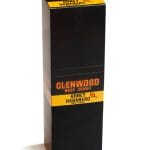 Closed Glenwood Honey Habanero meat sticks display box with black packaging and yellow label.