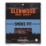 Glenwood Beef Jerky Smoke Pit, 2.5 oz snack bag with product window.